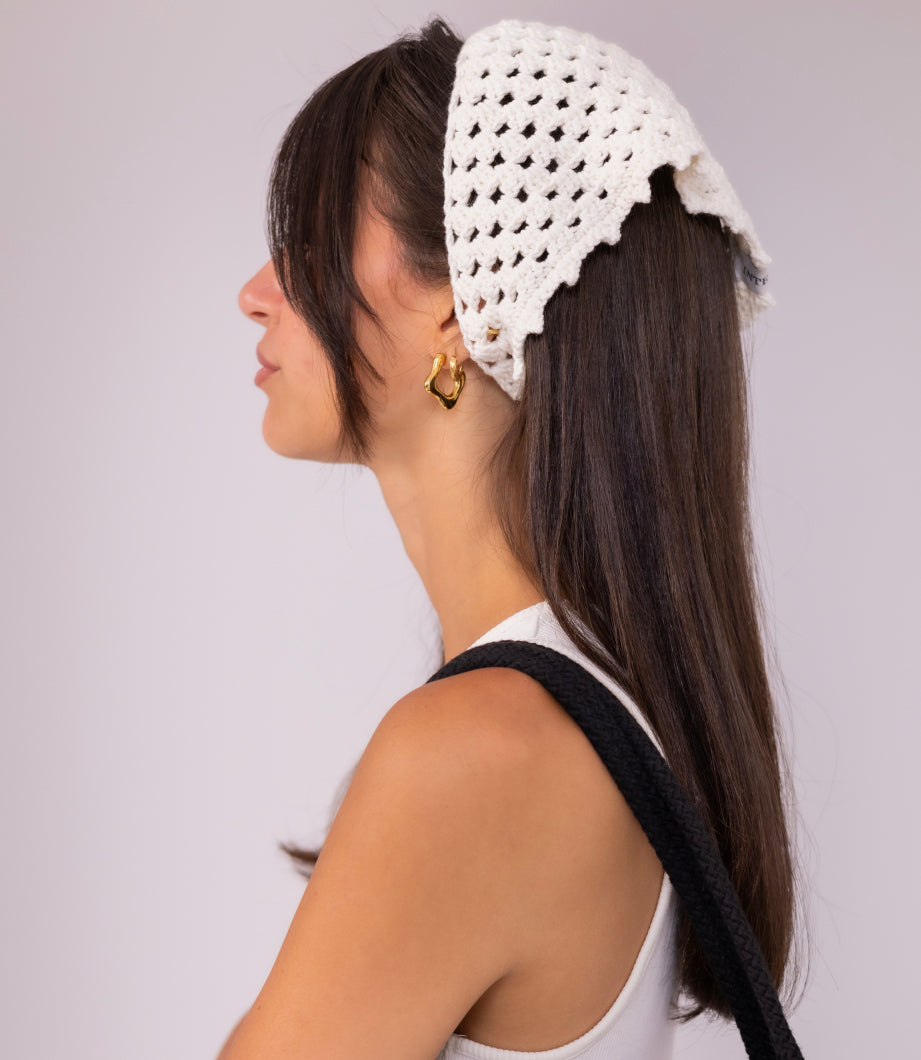 Intertwine Capri Bandana-Vanilla White