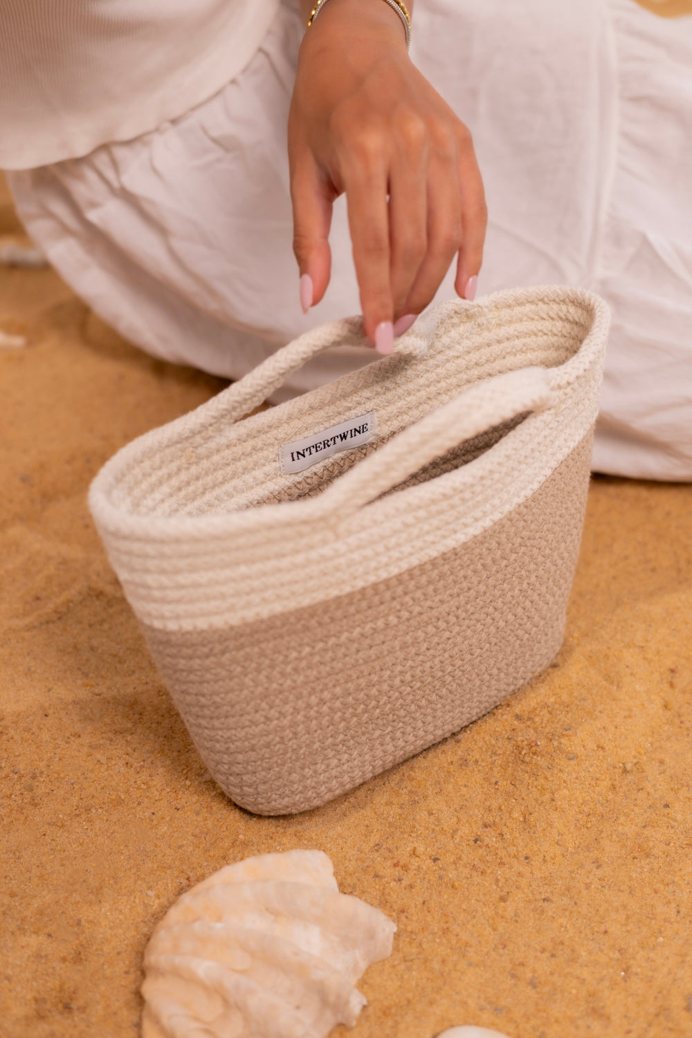 Intertwine Coastal Mini Bag-White Sand