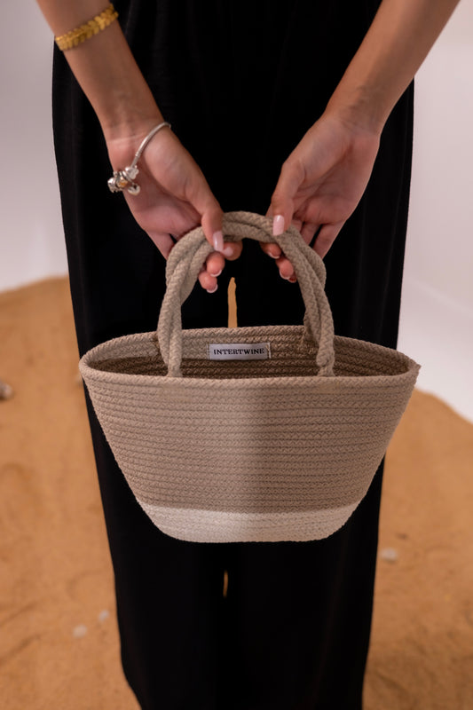 Intertwine Twine Bag-White Sand
