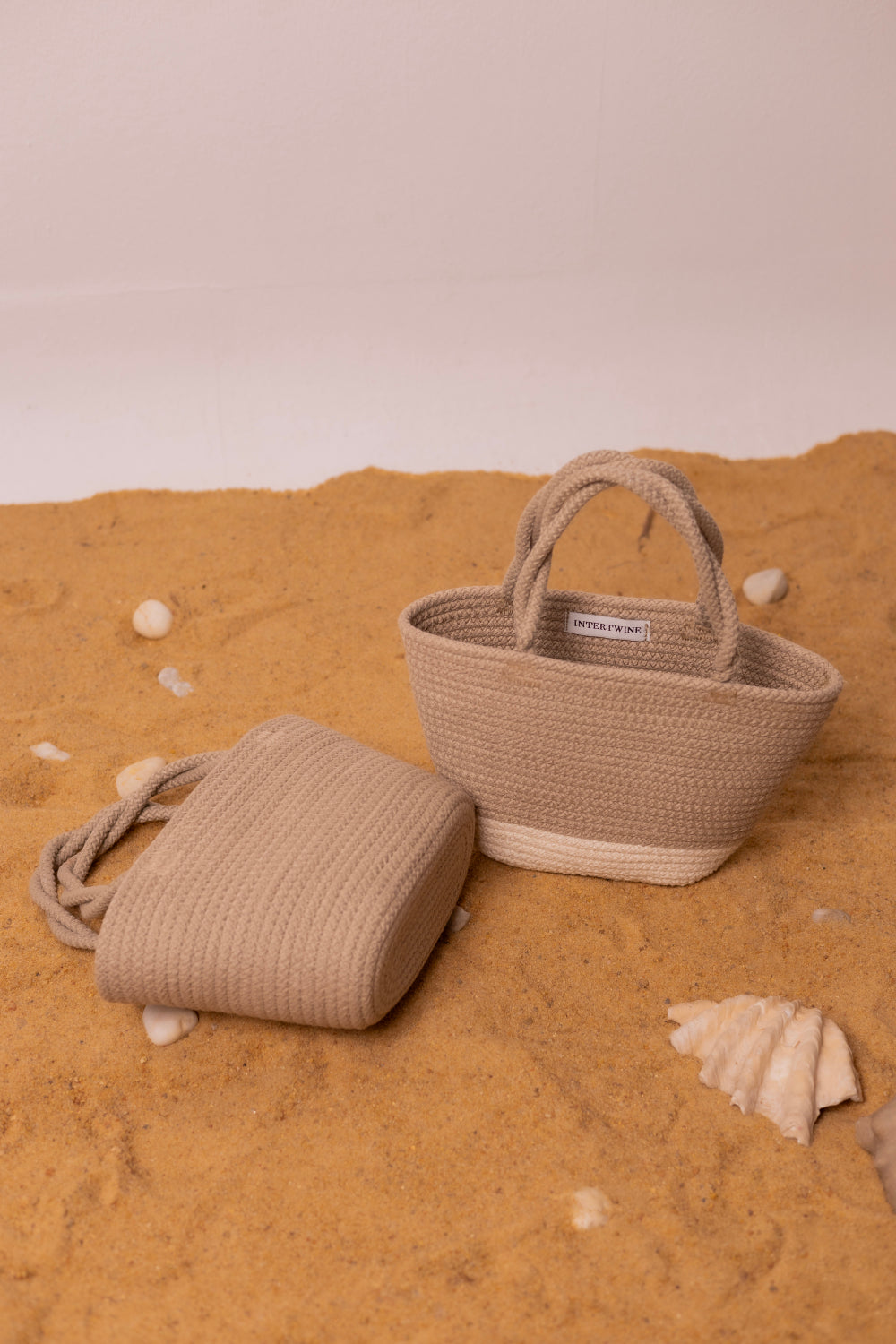 Intertwine Twine Bag-Camel