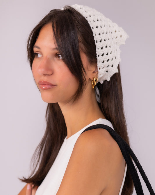 Intertwine Capri Bandana-Vanilla White